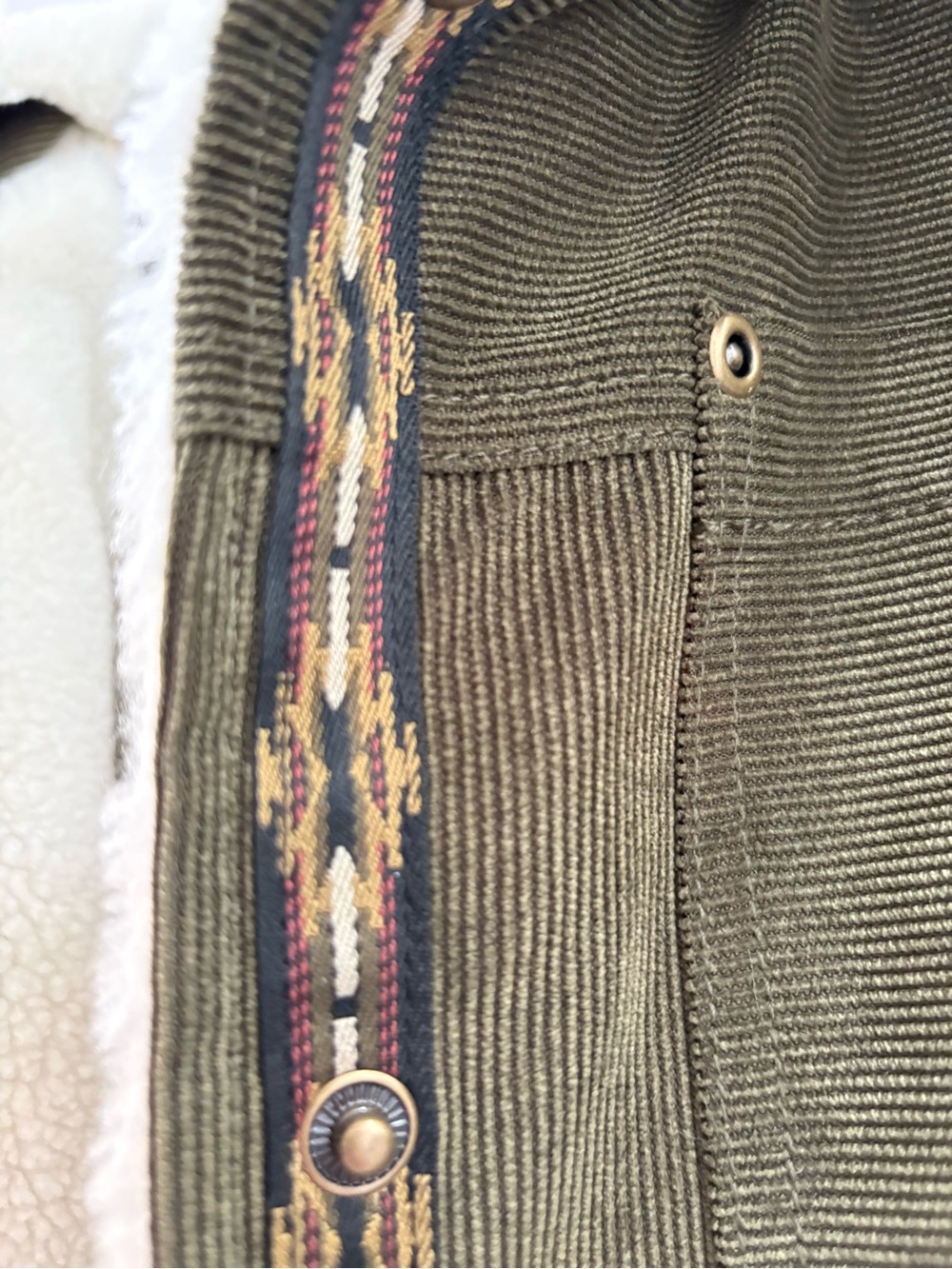 Pendleton Wind River Corduroy Trucker Jacket Women's S Olive Green Sherpa - Picture 10 of 16